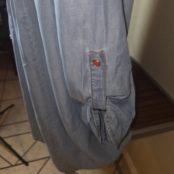 Vintage Colletion Embroidered Blue Dress.sz M. - Picture 3 of 7